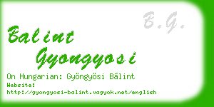 balint gyongyosi business card